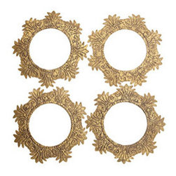 Gilt Tin Plate Rings - Rosalia - Set of 4 - Dinner Plates