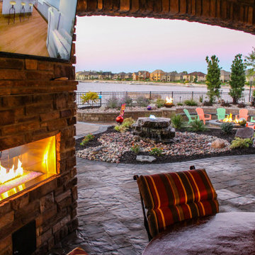 Fire Place and Bubbling Boulder Near Amazing Fire Pit