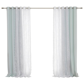 Rose Sheers and Blackout Curtains, Mint, 52"x84"