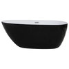 ALFI brand AB8862 59 Inch Black & White Oval Free Standing Soaking Bathtub