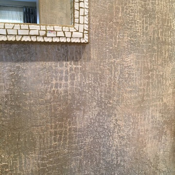 Guest Bathroom, snake skin pattern treatment