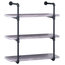 GDF Studio Caden Industrial Three Tier Faux Wood Wall-Mounted Shelf, Light Gray/
