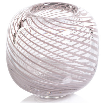 Chantilly Blush Glass Bud Vase, Round