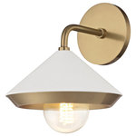 Mitzi by Hudson Valley Lighting - Marnie Wall Sconce, Finish: Aged Brass, Shade: White - We get it. Everyone deserves to enjoy the benefits of good design in their home - and now everyone can. Meet Mitzi. Inspired by the founder of Hudson Valley Lighting's grandmother, a painter and master antique-finder, Mitzi mixes classic with contemporary, sacrificing no quality along the way. Designed with thoughtful simplicity, each fixture embodies form and function in perfect harmony. Less clutter and more creativity, Mitzi is attainable high design.