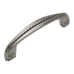 Cosmas - Cosmas 9230SN Satin Nickel Cabinet Rope Pull, 3-3/4" Hole Centers, Set of 5 - Cabinet And Drawer Handle Pulls
