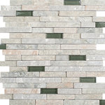 Unique Design Solutions - 12"x12" Fault Line Mosaic, Set Of 4, Glen Ivy - 1 sq ft/sheet - Sold in sets of 4