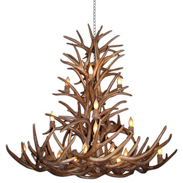 Reproduction Antler Apache Whitetail / Mule Deer Chandelier, Large, Noshades
