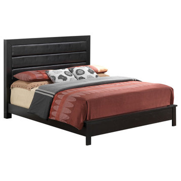 Passion Furniture Burlington Black Upholstered King Panel Bed PF-G2450A-KB