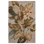 Nourison - Nourison Tropics 3'6" x 5'6" Beige Contemporary Indoor Area Rug - This collection features imaginative tropical floral designs in a striking range of colors. Add drama and excitement with these beautiful hot-house interpretations. Heat up the surroundings and bring a touch of the tropics to any interior. 100% Wool. Hand Tufted.