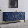 Iside 65" Lacquer With Gold Accents Sideboard, Blue