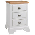 Bentley Designs - Hampstead 2-Tone Painted Furniture 3-Drawer Bedside Cabinet - Hampstead Two Tone Painted 3 Drawer Bedside Cabinet offers elegance and practicality for any home. Soft-grey paint finish contrasts beautifully with warm American Oak veneer tops, guaranteed to make a beautiful addition to any home.