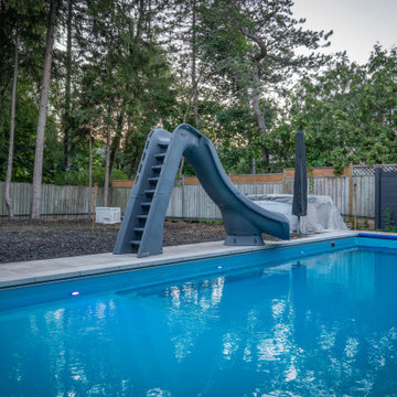 Fiberglass Pool Ideas - Fiberglass Lap Pool with Interlocking Deck