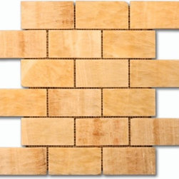 Honey Onyx 2x4 Brick pattern stone mosaic - Tile