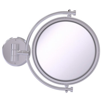 8" Wall-Mount Makeup Mirror, Satin Chrome, 5x Magnification