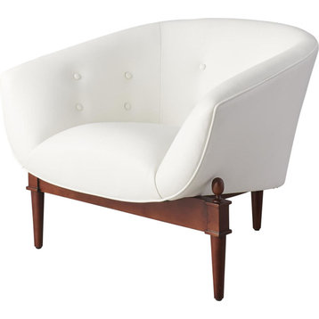 Mimi Chair - White Grain Cowhide Leather