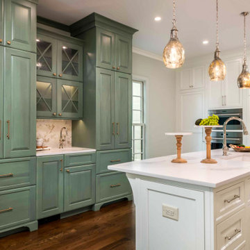 Kitchen Island & Beverage Center