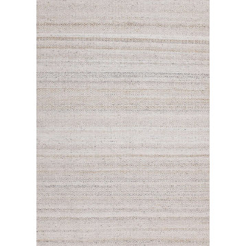 Ariana Collection Beige Cream French Country Recycled Area Rug, 5'3"x7'7"