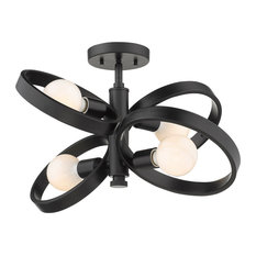 Golden Lighting 8330-4SF BLK Sloane 4 Light Semi-Flush, Matte Black