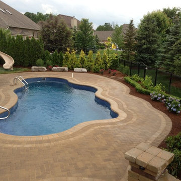 Fiberglass Pool with Landscape