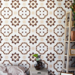 Moroccan Mosaic & Tile House - 8"x8" Kasba Handmade Cement Tile, Brown/Pink/Beige, Set of 12 - Wall And Floor Tile