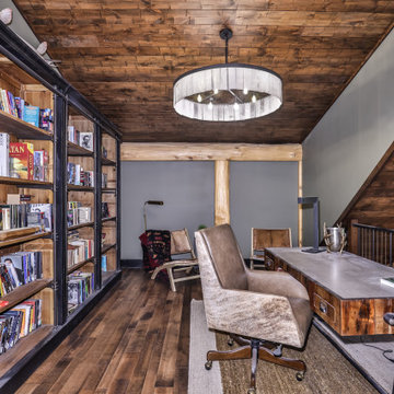 Rustic Log Elegance - Loft Office