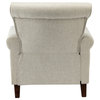 32.5" Wooden Upholstered Accent Chair With Arms Set of 2, Oatmeal