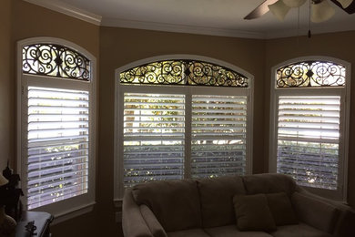 Custom Shutters with Tableaux Faux Iron