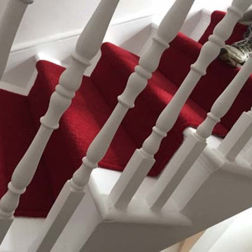 Installing Red Carpet Runner to Stairs