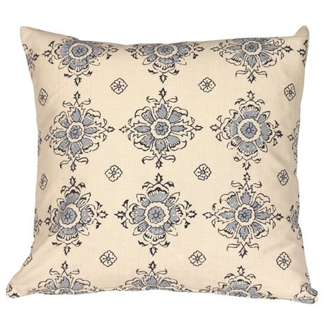 Pillow Decor - Medallion Handprint Lake 16X16 Throw Pillow