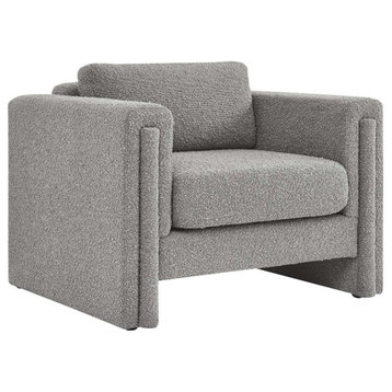 Modway Visible Upholstered Modern Boucle Fabric Armchair in Light Gray