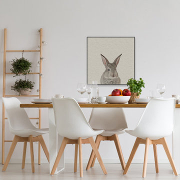"Bunny Surprise" Floater Framed Painting Print on Canvas