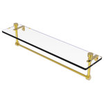 Allied Brass - Foxtrot 22" Glass Vanity Shelf with Towel Bar, Polished Brass - Add space and organization to your bathroom with this simple, contemporary style glass shelf. Featuring tempered, beveled-edged glass and solid brass hardware this shelf is crafted for durability, strength and style. One of the many coordinating accessories in the Allied Brass Foxtrot Collection, this subtle glass shelf is the perfect complement to your bathroom decor.