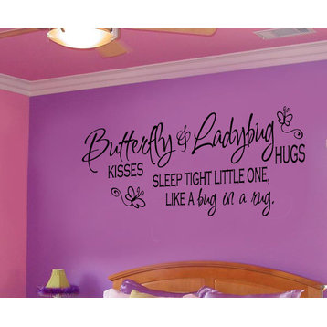Butterfly Kisses Vinyl Wall Decal c002, Green, 18 in.