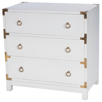 Company Forster Campaign 3 Drawer Dresser, White