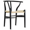Modern Dining Chairs Solid Wood Armchairs Handmade Assembled Chair Set of 2, Black, Armchair