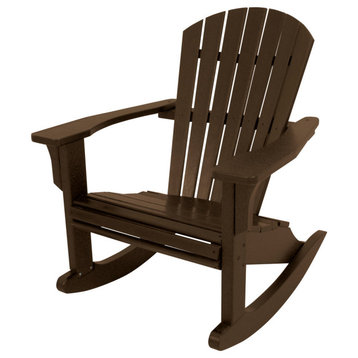 Polywood Seashell Rocking Chair, Mahogany