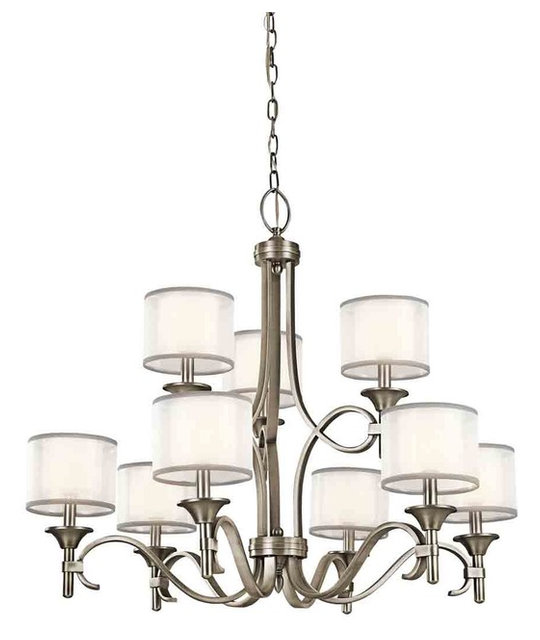 Kichler Lighting 42382 Lacey 9 Light Chandelier Transitional Kichler Lighting 42382ap Lacey Antique Pewter 9 Light Chandelier