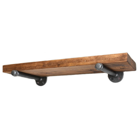 Teton Industrial Rustic Floating Shelf - Modern Farmhouse Shelf - Open Shelving