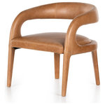 Four Hands - Hawkins Chair,Sonoma Butterscotch - Strike a pose. Well curved and finely sculpted, black top-grain leather exclusive to Four Hands makes a uniquely shapely statement in any room.