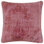 Bareens Designer Rugs - Rustic Lester Vintage Distressed Handmade Rug Pillow - Embellish your home with this timeless casual chic handmade throw pillow made with antique vintage distressed wool rug. A modern look on the timeless antique distressed pattern this elegant pillow provides texture and dimension. A mesmerizing addition to any decor, this beautiful, elegant pillow features beautiful colors with unique design made by skilled artisans. An intricate design and exquisite coloration make this handmade pillow a standout piece in any decor.