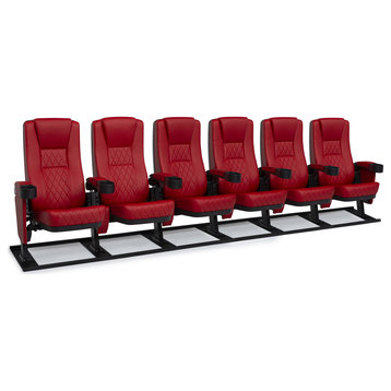 Seatcraft Madrigal Movie Theater Seating, Red, Row of 6