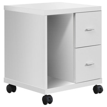 17.75" X 17.75" X 23" White Particle Board Hollow Core 2 Drawers  Office Cabinet