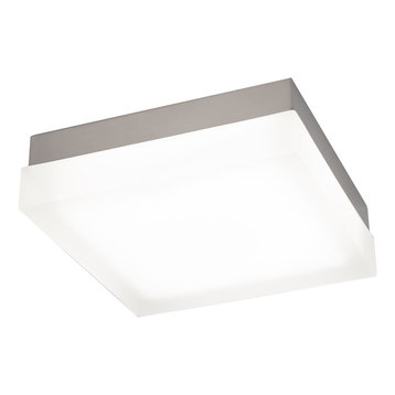 WAC Lighting Dice Square LED Flush Mount, Brushed Nickel, 9", Soft White 3000k