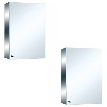 22" Stainless Steel Medicine Cabinet Mirror Wall Mount Set of 2