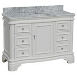 Kitchen Bath Collection - Katherine 48" Bath Vanity, White, Carrara Marble - The Katherine: class and elegance without compare.