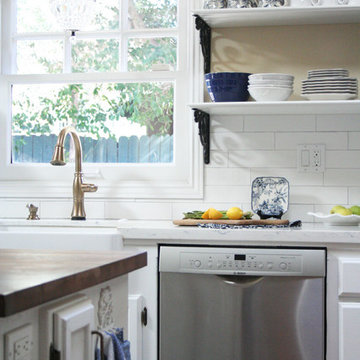 Open Shelving French Country Kitchen