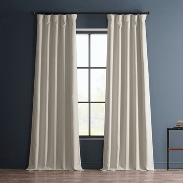 Faux Linen Darkening Curtain Single Panel, Birch, 50"x84"