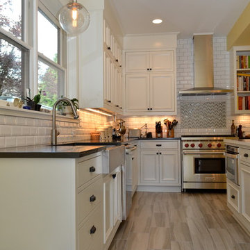 Spacious white kitchen