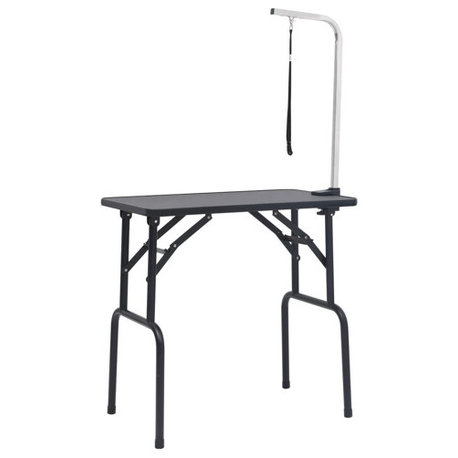 vidaXL Dog Grooming Table Adjustable Arm Foldable Dog Bath Table with 1 Loop