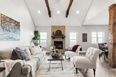 Inspiration for a rustic living room remodel in Other
